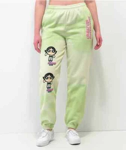 NGORDER X POWERPUFF Girls Buttercup Green Tie Dye SWEATPANTS. Size 10 - Picture 1 of 8