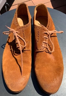 N.D.C. Zapatos Oxford hechos a mano de gamuza marrón con cordones Foto 1 de 4