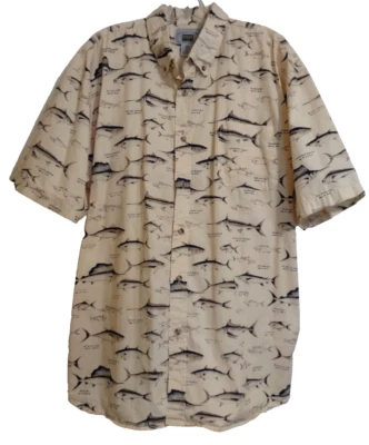 Camisa Para Hombres Michael Austin 2X Agua Salada Pez de Caza Algodón Manga Corta Informal Deporte Foto 1 de 4