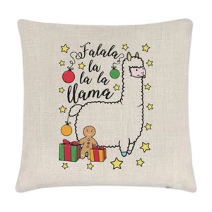 Fa Lala Llama Linen Cushion Cover Pillow - Funny Christmas - Picture 1 of 1