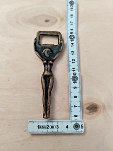 old vintage naked girl woman lady nude bottle opener collectible brass 57 grams - Picture 1 of 10