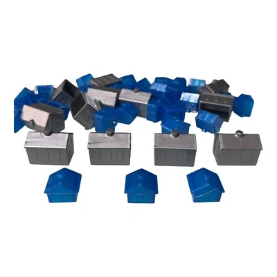 Monopoly 32 Blue Houses 12 Silver Gray Hotels Here & Now Electronic Banking Game - Image 1 of 4