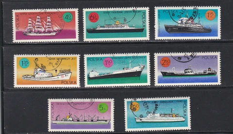 Ships Poland Scott # 1780 - 1787 Set of 8 Cancelled Stamps issued 1971 Cover