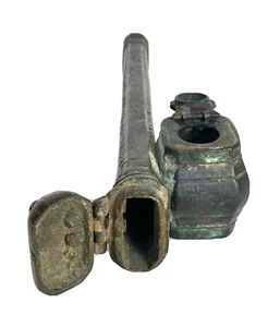 Antique Hand Made Syrian Pen & Ink  Holder Solid Brass 9" Long - Picture 1 of 16