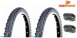 Set 2 Caucho 14 ''+ Cámara de Aire 14x1.75 deestone D202 Negro Niño MTB - Imagen 1 de 2