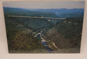 Cartolina West Virginia WV New River Gorge Bridge veduta aerea vintage - Foto 1 di 2