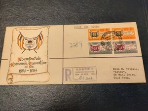 South Africa USED 1954 Centenary of Orange Free State Registered 1st Day Cover. - Picture 1 of 4