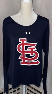 St. Louis Cardinals XL MLB Under Armour Loose Heat Gear Blue Long Sleeve Shirt