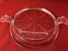Trivet Table Server /Handles Fire King Made in USA Clear Glass  Vintage