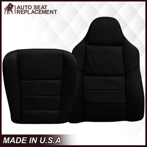 Ford F250 2003-2007 F350 F450 F550 Lariat cubierta de asiento de cuero sintético en negro - Imagen 1 de 15