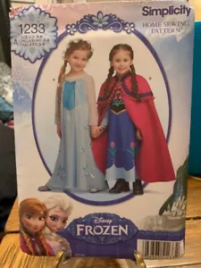 Simplicity 1233 Disney Frozen Costume Elsa and Anna Child sewing pattern sz 3-8 - Picture 1 of 2