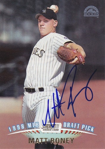 MATT RONEY COLORADO ROCKIES SIGNED 1999 ROOKIE CARD DETROIT TIGERS ...