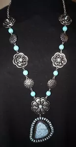 Brand new Style turquoise stone pendant drop WESTERN Necklace - Picture 1 of 2