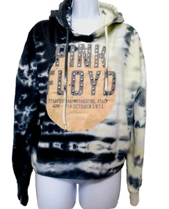Pink Floyd Hoodie Pullover S - M Pompeii Italy Concert  Tie Dye Black Studded - Picture 1 of 8