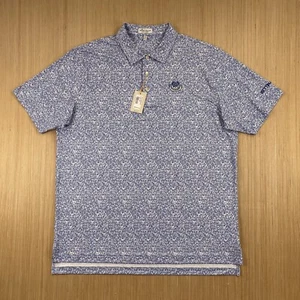 Peter Millar Summer Comfort Bettinardi Polo Shirt Mens XL White Fat Cat All Over - Picture 1 of 15