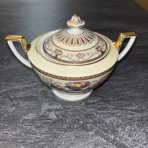 Vintage Fritz Thomas Bavaria Germany Briarcliff Porcelain Covered Sugar Bowl #T - Picture 1 of 22