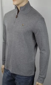 Polo Ralph Lauren grau Estate gerippter Pullover halber Reißverschluss mehrfarbig Pony neu mit Etikett - Bild 1 von 1