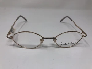Nicole Miller Eyeglasses Frame HONEYCOMB GOLD 48/19/135 FRINGE OVAL AK90 - Picture 1 of 9