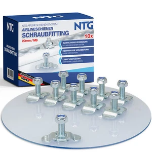 Montaż szyny lotniczej złączka śrubowa 10x M8×20 500 daN okucie końcowe złączka końcowa - Zdjęcie 1 z 6