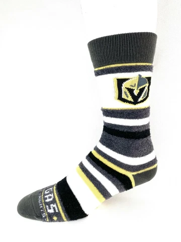 Las Vegas Golden Knights Hockey Rainbow DST Pro Stripe Fuzzy Crew Socks Cover