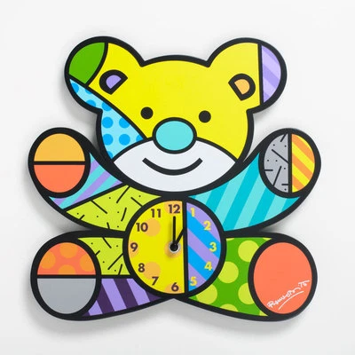 ROMERO BRITTO BEAR WALL CLOCK ** NEW ** GIFT BOX