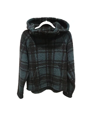 Pink by Victoria's Secret Green & Black Plaid fleece pullover New with tags - Image 1 of 4