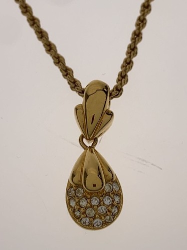 Collana Christian Dior 2 pietre strass con top oro da donna usata