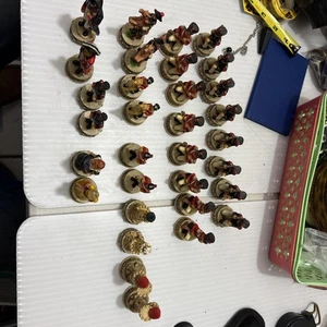 Vintage Napoleon Schachspiel Spiel (einteilig defekt) 32 Teile - Bild 1 von 12