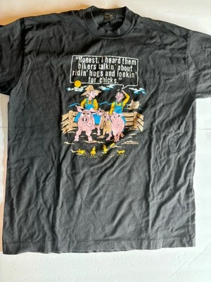 Vintage 1986 Farmer Humor Funny Cartoon Single Stitch T Shirt Large 80s Large - Image 1 of 4