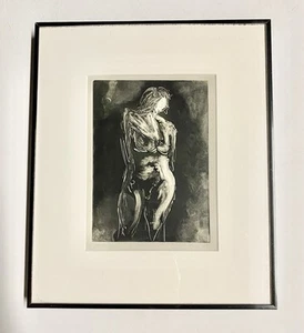 LISTED ARTIST P Day: Original Monotype NUDE ABSTRACT Hand Signed 1/1 1989 - Bild 1 von 6