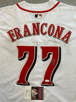 CINCINNATI REDS- TERRY FRANCONA AUTOGRAPH #77 HOME WHITE NIKE JERSEY JSA CD81199 - Image 1 of 4