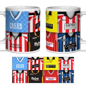Exeter City Retro Shirts Classic Kits Montage Mug Cup Great Gift Top Quality - Picture 1 of 1