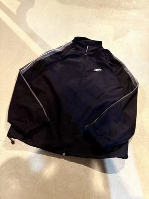 Chaqueta vintage Reeboks años 90 cremallera forrada polar Y2K negra talla pequeña Foto 1 de 3