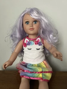 Vestido My Life Muñeca 18" Pelo Púrpura Ojos Azules 2013 Cititoys GS-128 GM15 Arco Iris - Imagen 1 de 4