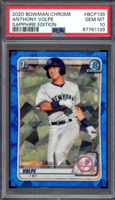 2020 Bowman Chrome BCP-139 Anthony Volpe RC 1st Bowman Rookie Sapphire PSA 10 - Image 1 of 2