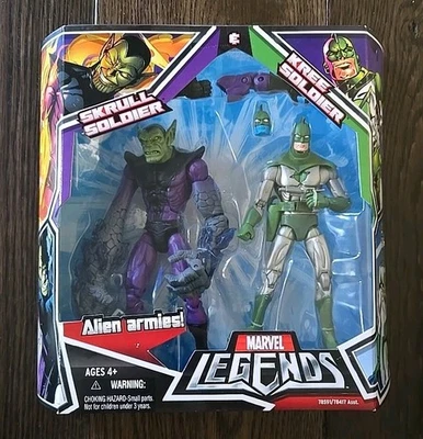 Paquete de 2 figuras de acción exclusivas de Skrull Soldier And Kree Soldier de Marvel Legends Foto 1 de 2