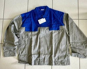ALSICO Gray & Royal Blue Work Jacket Men XL Westex Ultrasoft FR Pocket Full Zip - Picture 1 of 11