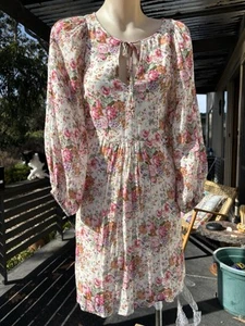 AUGUSTE The Label Dress Size 6 Floral Mini Dress Tunic Cottage Boho Feminine - Picture 1 of 12