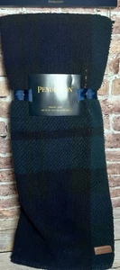 Pendleton Home Sherpa And Fleece reversible Blue Plaid Black Blanket throw New - Picture 1 of 6