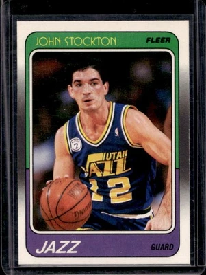 1988-89 Fleer John Stockton Rookie RC #115 Jazz - image 1 of 2