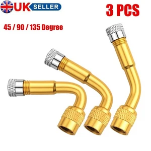 Tire Valve Extension, 45 90 135 Brass Tire Valve Stems Extension Adaptor L3 C1K9 - Picture 1 of 7