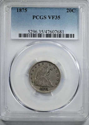 1875 Twenty Cent Piece 20C PCGS VF35 - Image 1 of 4