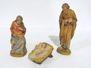 6" Anri Kuolt Nativity 3 pc Holy Family - Joseph, Mary & Baby Jesus  Figures - Picture 1 of 8