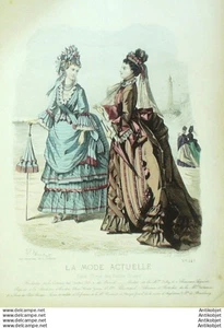 Gravur La Mode current 1851 # 147 (Old Fashion plate) maritim - Bild 1 von 1
