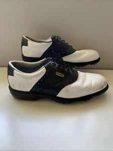 Footjoy Dryjoys Spiked Herren Größe 10,5 Golfschuhe #53597 Oxford weiß/schwarz - Bild 1 von 6