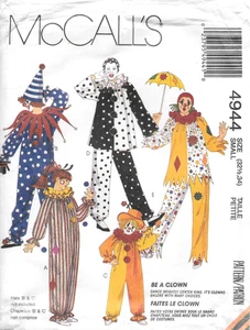 McCall's Sewing Pattern 4944 Adults Clown Costumes Size: Small 32 1/2 - 34 - Picture 1 of 2