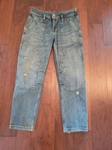 Pilcro Anthropologie Jeans blau The Wanderer aufgesetzte Taschen Doppelknie Damen 28 - Bild 1 von 5