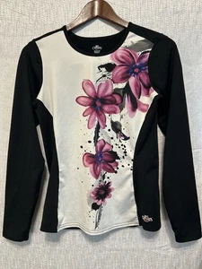 Hot Chillys Langarm Base Layer Shirt rosa/lila Blumen Gr. Medium - Bild 1 von 16