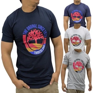 Timberland Mens T Shirts Classic Logo Summer Tees Crew Neck Short Sleeve Top New - Picture 1 of 34
