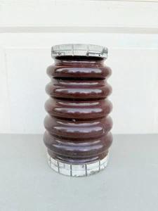 Vintage Large Brown Ceramic Porcelain Electrical Insulator - Picture 1 of 9